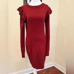 Lulu's Red Cotton‎ Sweater Dress